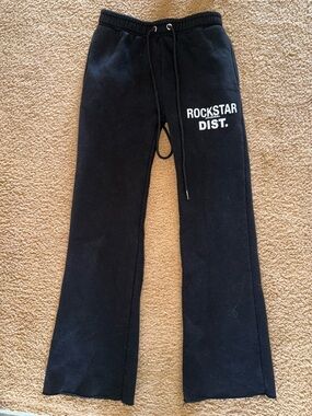 Rockstar Dist. Black Kids Fleece Joggers with Drawstring
